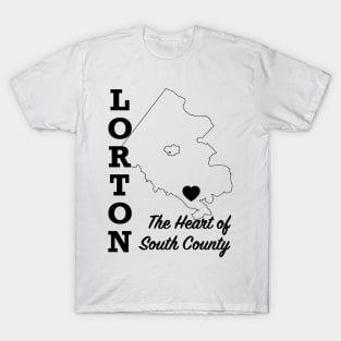 Lorton, Heart on the Map - Black T-Shirt